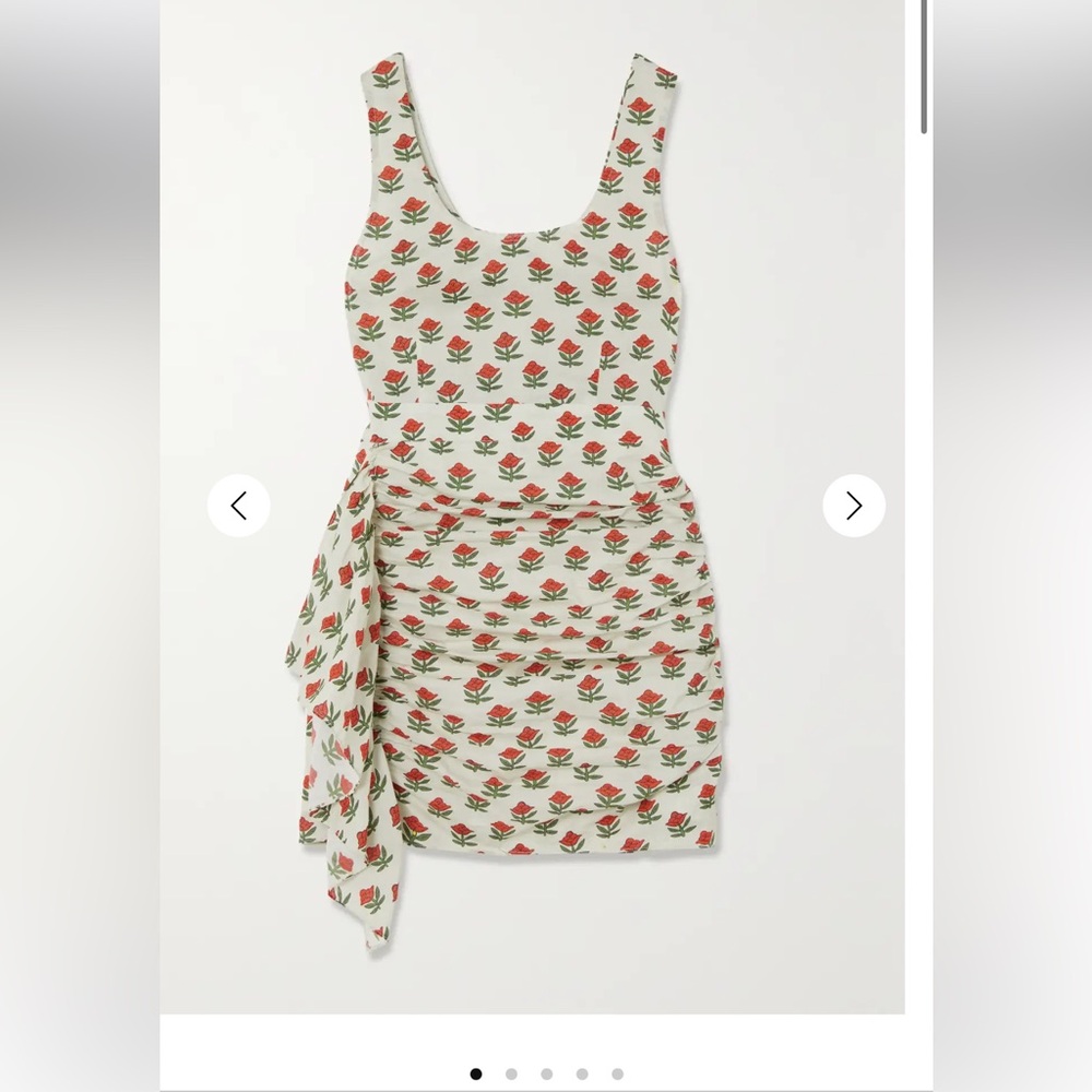 RHODE-Tilda asymmetric ruffled floral-print cotton mini dress